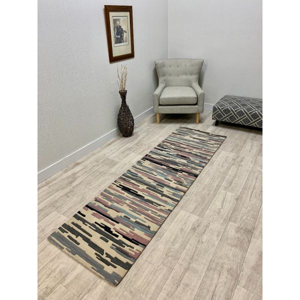 Matrix Jagged Silver Blush Runner