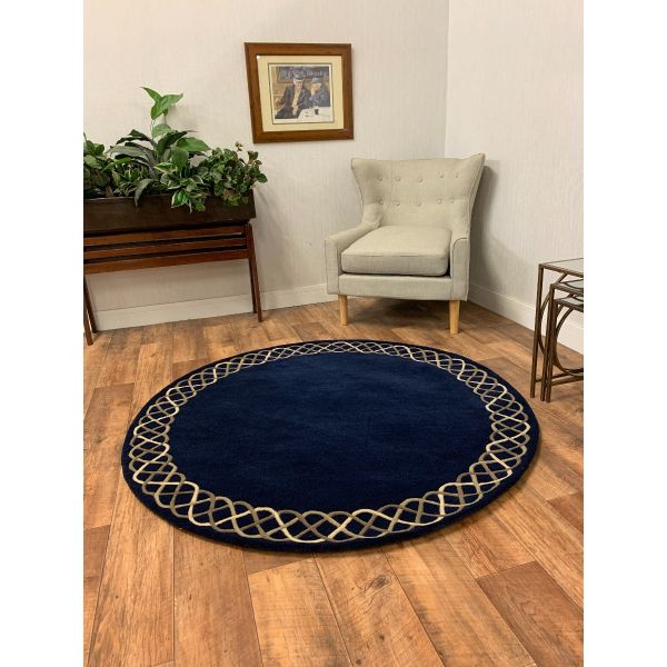 Rope Border Navy Blue Circle