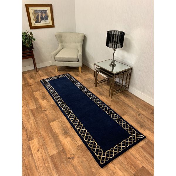 Rope Border Navy Blue Runner